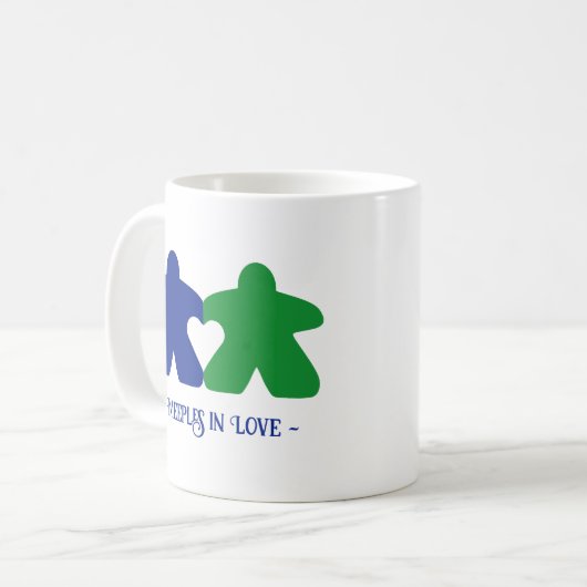 Liebe, blaue und grüne Tasse (Vorderseite Links)