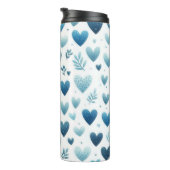 LIEBE BLAUE WATERCOLOR VALENTINE HERZEN THERMOSBECHER (Nach rechts gedreht)