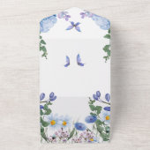 Liebe: Blauer Schmetterling Hochzeit verzaubern All In One Einladung (Außenbereich)