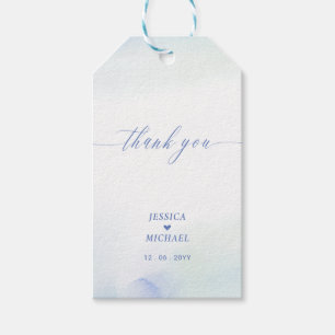 Liebe Blaues Herz & Aquarell-Hochzeitsgeschenk Geschenkanhänger