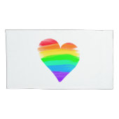 Liebe Blends schön, Regenbogen/Herz 2 Designs Kissenbezug (Rückseite-Rechts)
