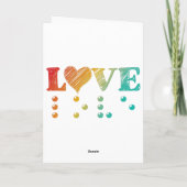 Liebe Blind Braille Feiertagskarte (Rückseite)