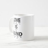 Liebe Blind Braille Kaffeetasse (Vorderseite Links)