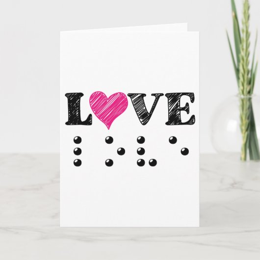 Liebe Blind Braille Karte (Vorderseite)