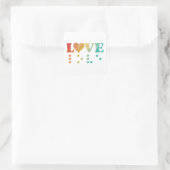 Liebe Blind Braille Quadratischer Aufkleber (Tasche)