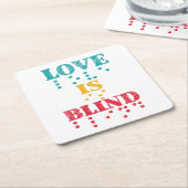 Liebe Blind Braille Rechteckiger Pappuntersetzer (angewinkelt)