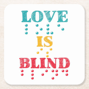Liebe Blind Braille Rechteckiger Pappuntersetzer