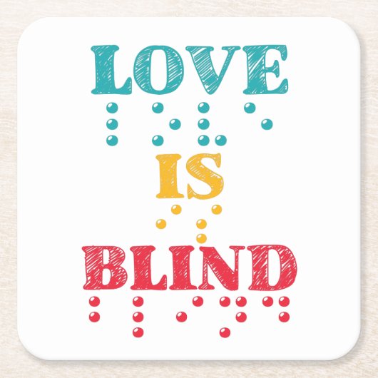 Liebe Blind Braille Rechteckiger Pappuntersetzer (Vorderseite)