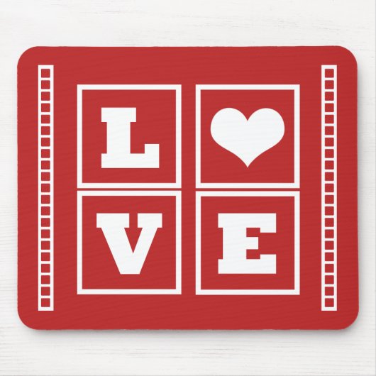 Liebe blockiert Mousepad, dunkelrot Mousepad (Vorne)