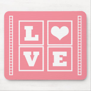 Liebe blockiert Mousepad, rosa Mousepad