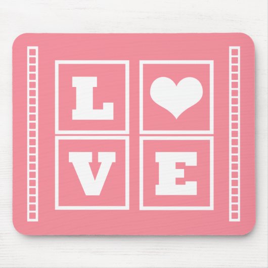Liebe blockiert Mousepad, rosa Mousepad (Vorne)
