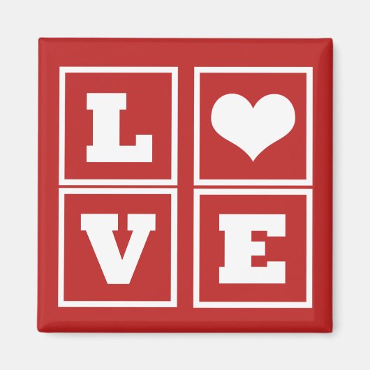 Liebe blockt Magnet, dunkelrot Magnet (Vorne)