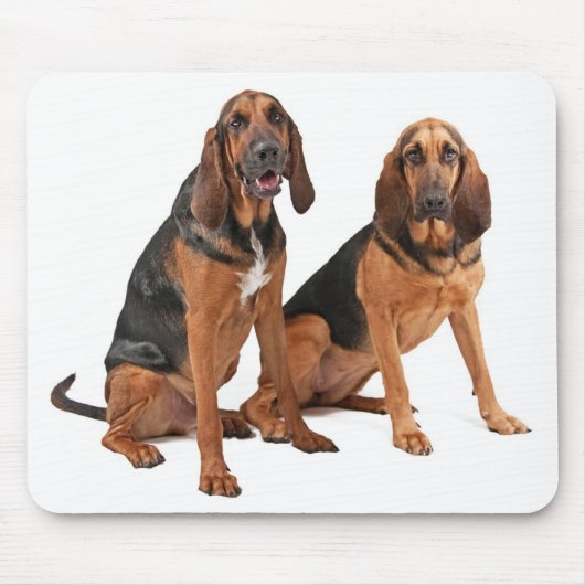 Liebe Bloodhound Welpe Hund Mousepad (Vorne)