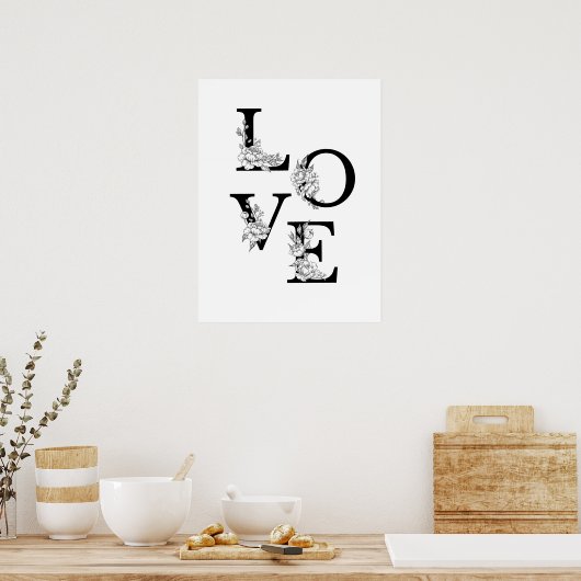 Liebe Bloom Poster (Küche)