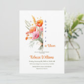 Liebe Bloom Wild Blume Orange Brautparty Einladung (Stehend Vorderseite)