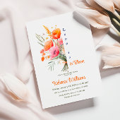 Liebe Bloom Wild Blume Orange Brautparty Einladung