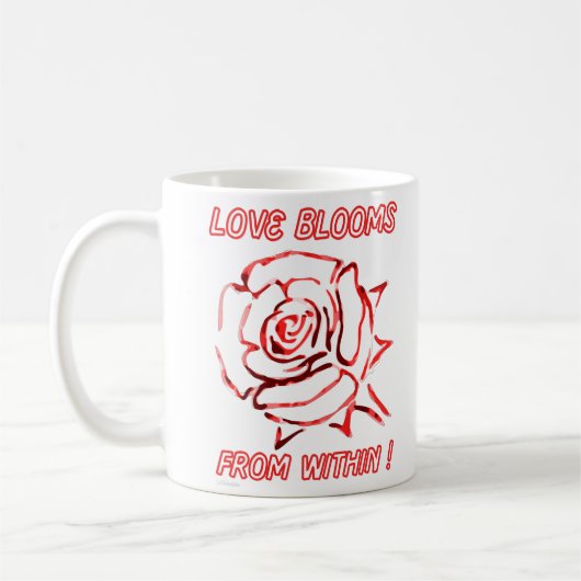 LIEBE BLOOMEN AUS DEM BEREICH Valentin Geschenkide Kaffeetasse (Links)