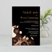 Liebe Blooms ・ Elegante Blumenhochzeit Folieneinladung (Stehend vorne)