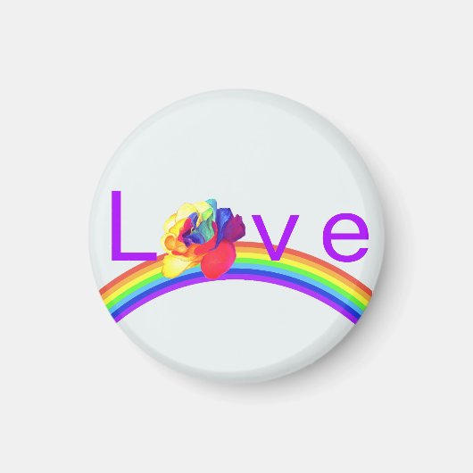 Liebe Blooms Rainbow-Rose Magnet (Vorne)