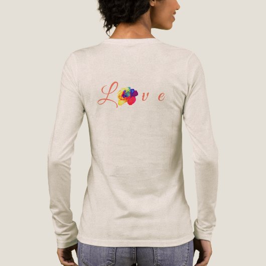 Liebe Blooms Rainbow-Rose Tri-Blend Shirt (Rückseite)