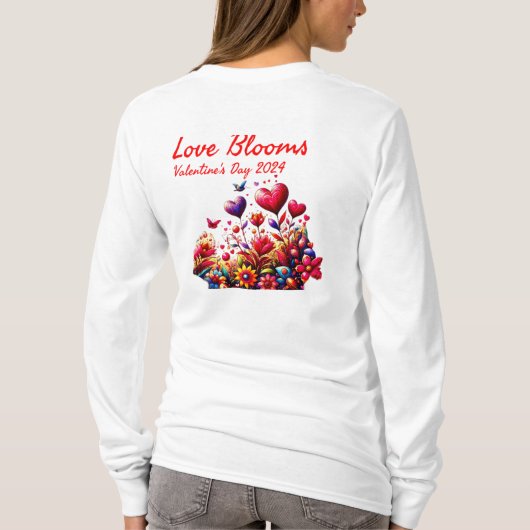 Liebe Blooms - Valentinstag 2024 T-Shirt (Rückseite)