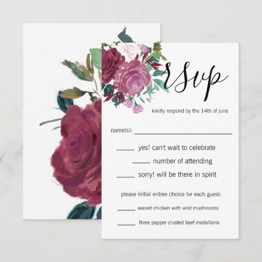 Liebe Blossom Einladung (Vorne/Hinten)