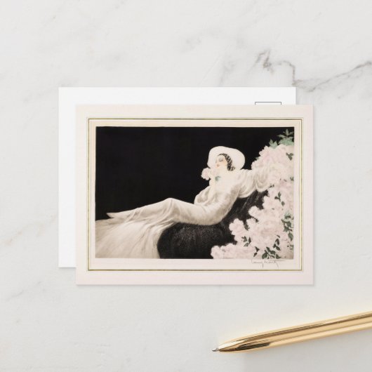 Liebe Blossom von Louis Icart Postkarte (Vorderseite/Rückseite Beispiel)