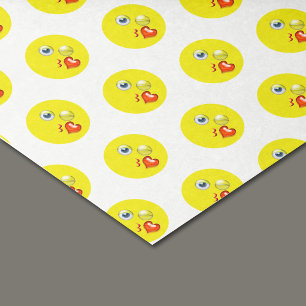 Liebe Blow Kiss Herzgelbes Emoji-Muster Seidenpapier