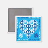 Liebe (Blue Diamond) Magnet (Vorderseite/Rückseite)