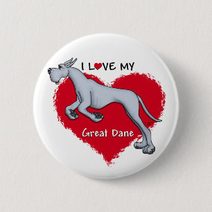 Liebe Blue Great Dane Button