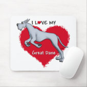 Liebe Blue Great Dane Mousepad (Mit Mouse)