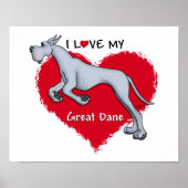 Liebe Blue Great Dane Poster (Vorne)