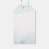 Liebe | Blue Heart & Watercolor Gastgeschenk Hochz Geschenkanhänger (Rückseite)