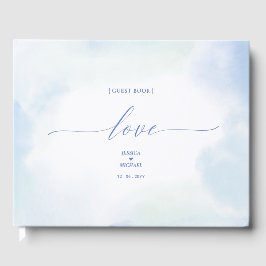 Liebe | Blue Heart & Watercolor Wedding Gästebuch