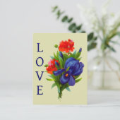 Liebe Blue Iris Blume Bouquet Postkarte (Stehend Vorderseite)