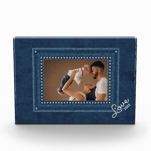 LIEBE Blue Jean Frame Fotoblock (Vorderseite)