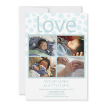 Liebe Blue Polka Dot 4 Foto Baby Adoption