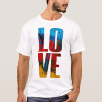Liebe Blue Red Yellow Black Trendy Abstrakte Kunst