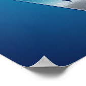 LIEBE Blue Silver Square Poster (Ecke)