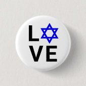 Liebe Blue Star von David moderne mutige Typografi Button (Vorderseite)