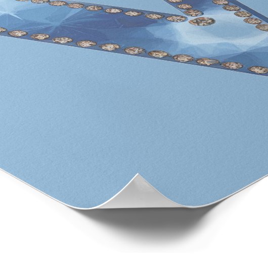 LIEBE Blue Typografy Poster (Ecke)