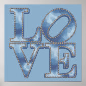 LIEBE Blue Typografy Poster (Vorne)