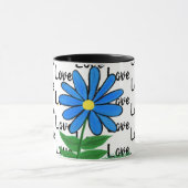 Liebe Blue Yellow Daisy Tasse (Zentrum)