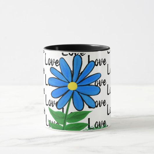 Liebe Blue Yellow Daisy Tasse (Zentrum)