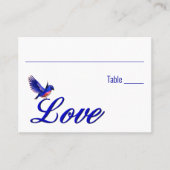 Liebe Bluebird Hochzeitstisch Platzkarte (Vorderseite)