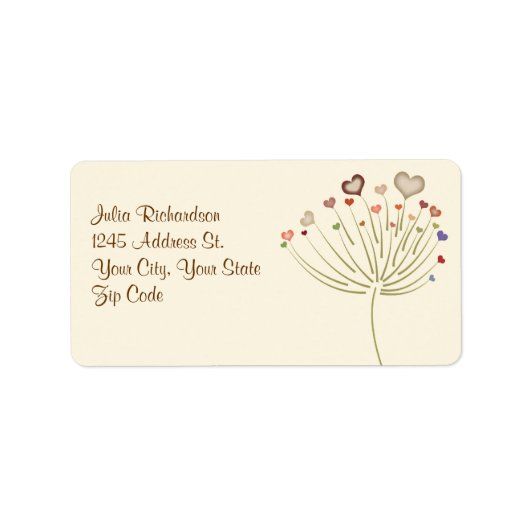 Liebe blühen Hochzeitsadressen Etiketten Adressaufkleber (Vorne)