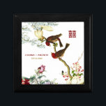 ©Liebe Blühend Vögel & Blume Chinesische Hochzeite Erinnerungskiste<br><div class="desc">Asiatische/chinesische Doppelglücksflorale Hochzeit Personalisierte Geschenkboxen.</div>