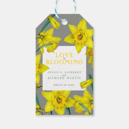 Liebe blüht Aquarellgelb Frühjahrshochzeit Geschenkanhänger