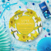 Liebe blüht Aquarellgelb Frühjahrshochzeit Pappteller (Party)