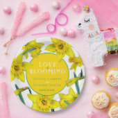 Liebe blüht Aquarellgelb Frühjahrshochzeit Pappteller (Party)